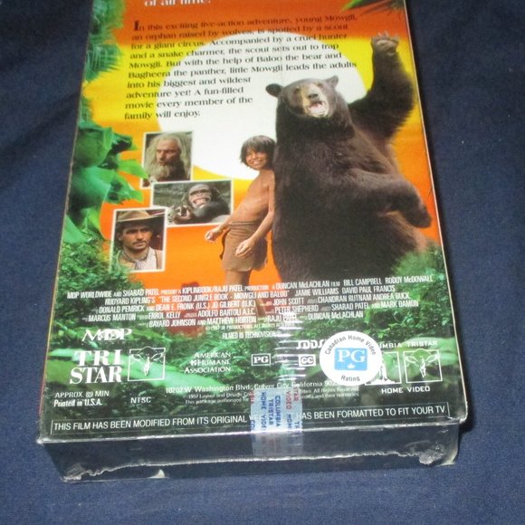 Rudyard Kipling's The Second Jungle Book: Mowgli & Baloo (VHS, unopened / new) - Picture 2 of 2